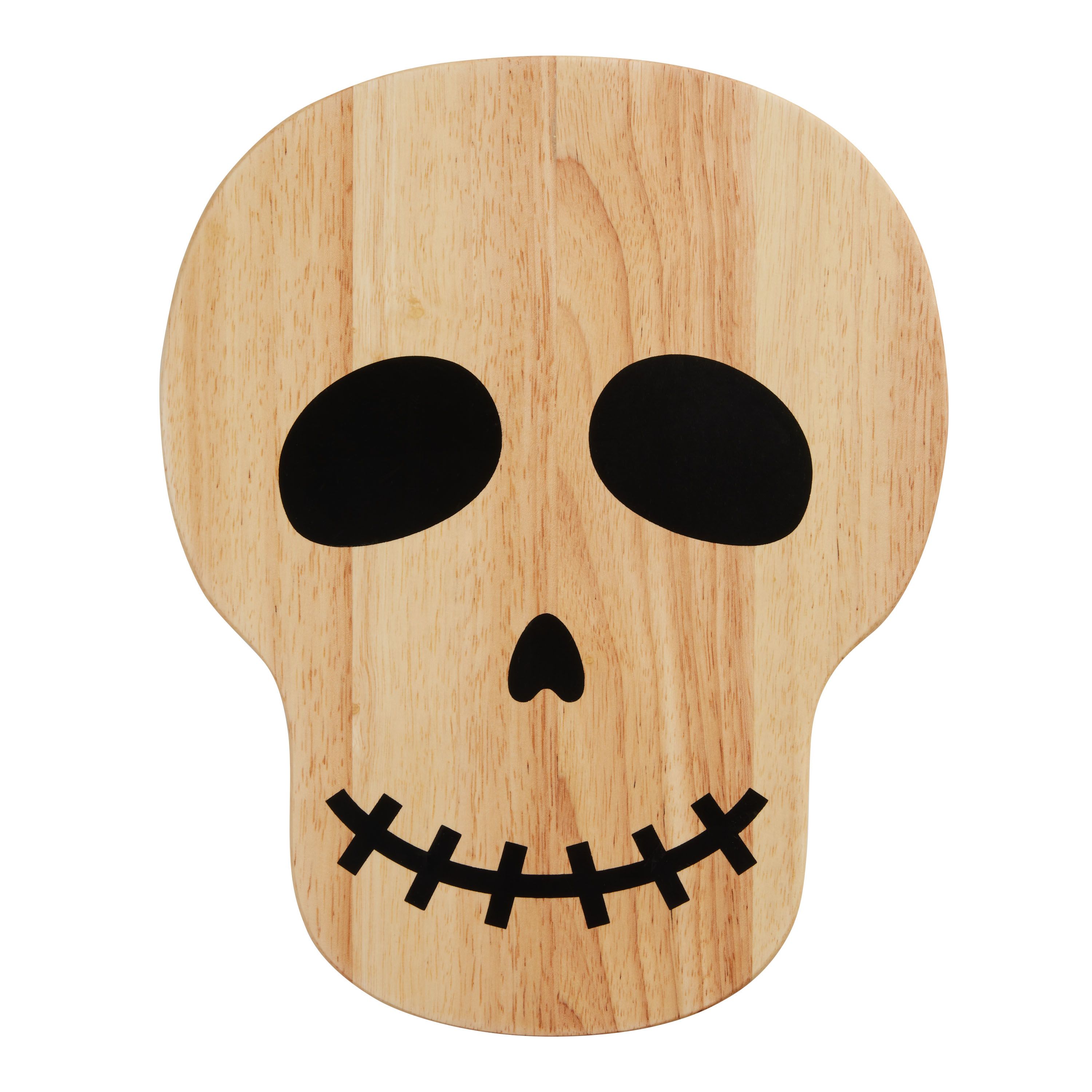 Black And Natural Wood Skull Serving Board | World Market