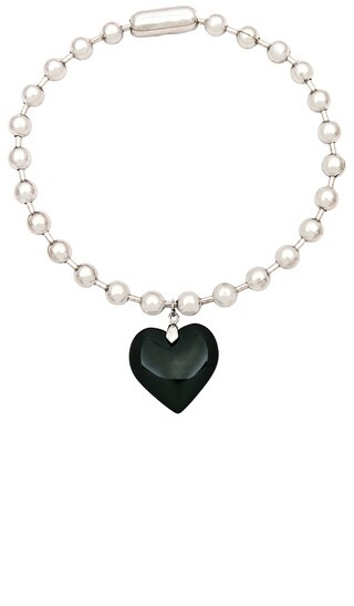 Parker Necklace in Silver & Black | Revolve Clothing (Global)