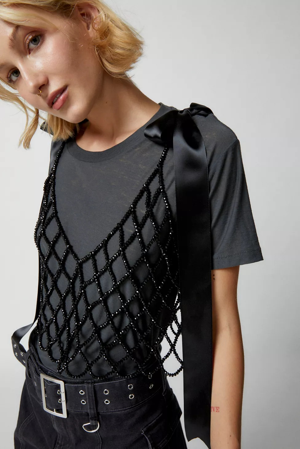 Lulu Beaded Bow Top | Urban Outfitters (US and RoW)