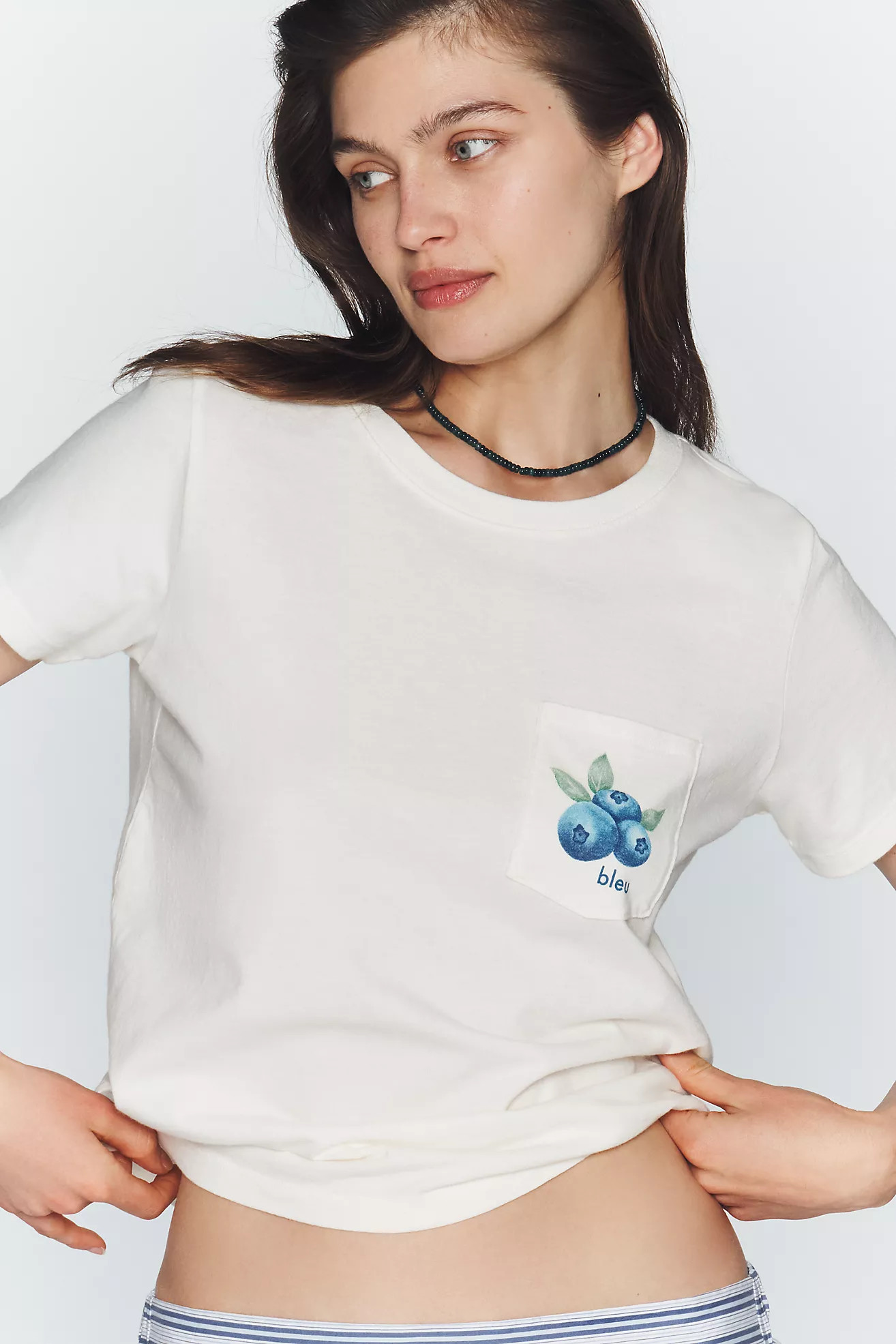 Maeve Blueberry Pocket Tee | Anthropologie (US)