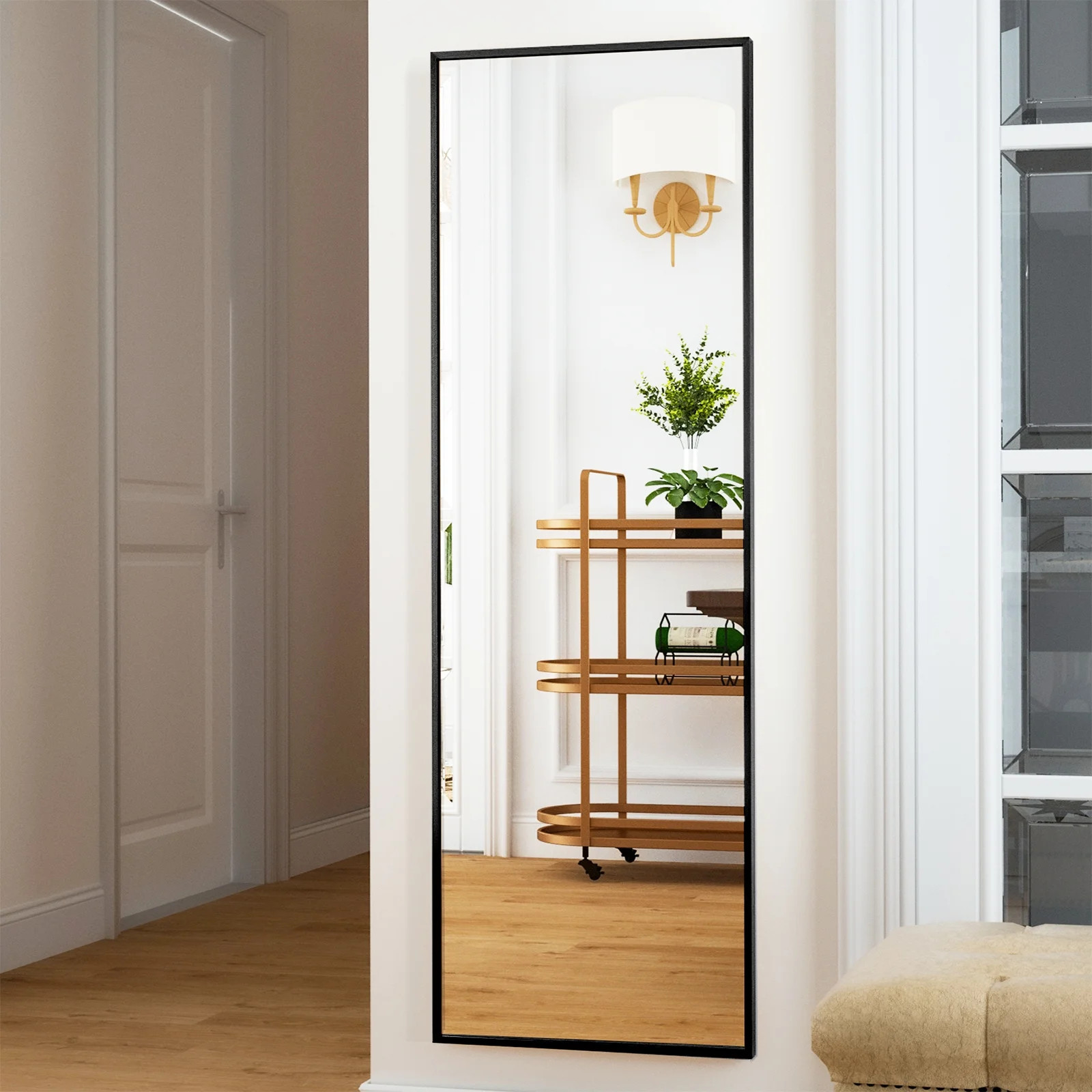 BEAUTYPEAK Full Length Mirror 48"x14" Hanging Floor Mirrors Wall-Mounted Mirrors without Stand, B... | Walmart (US)
