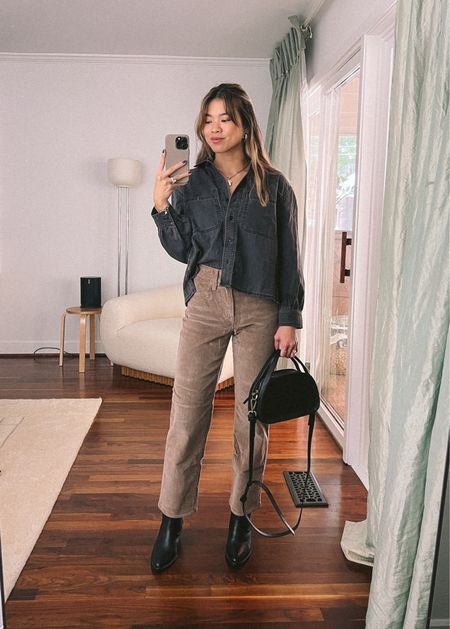 Madewell button-up paired with corduroy pants for a staple fall outfit. 

Top - XXS/XS
Pants - 00/0

#fallfashion
#fallstyle
#falloutfits
#petitefashion
#buttonup
#blackshirt
#longsleeve
#top
#corduroy
#corduroypants
#pants 
#seasonalfashion 
#handbag 
#blackbooties
#booties
#shoes 


#LTKstyletip #LTKSeasonal #LTKworkwear