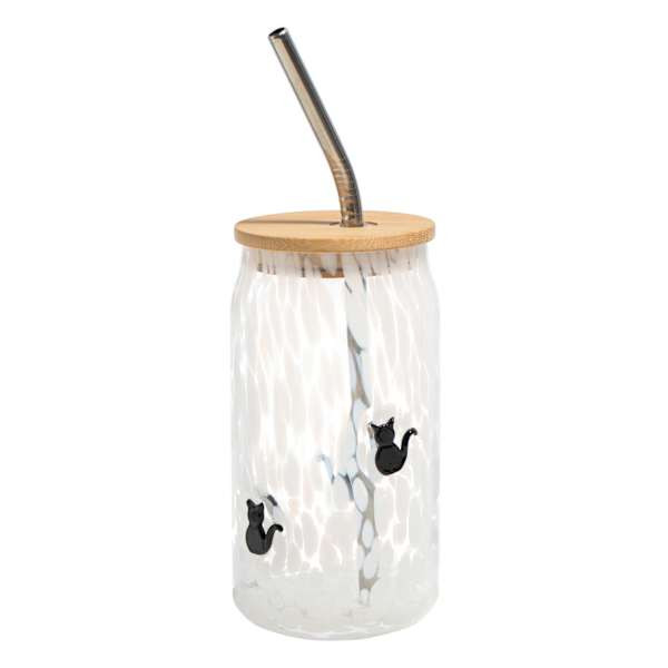 White Confetti Black Cat Icon Tumbler, 12.6oz | At Home