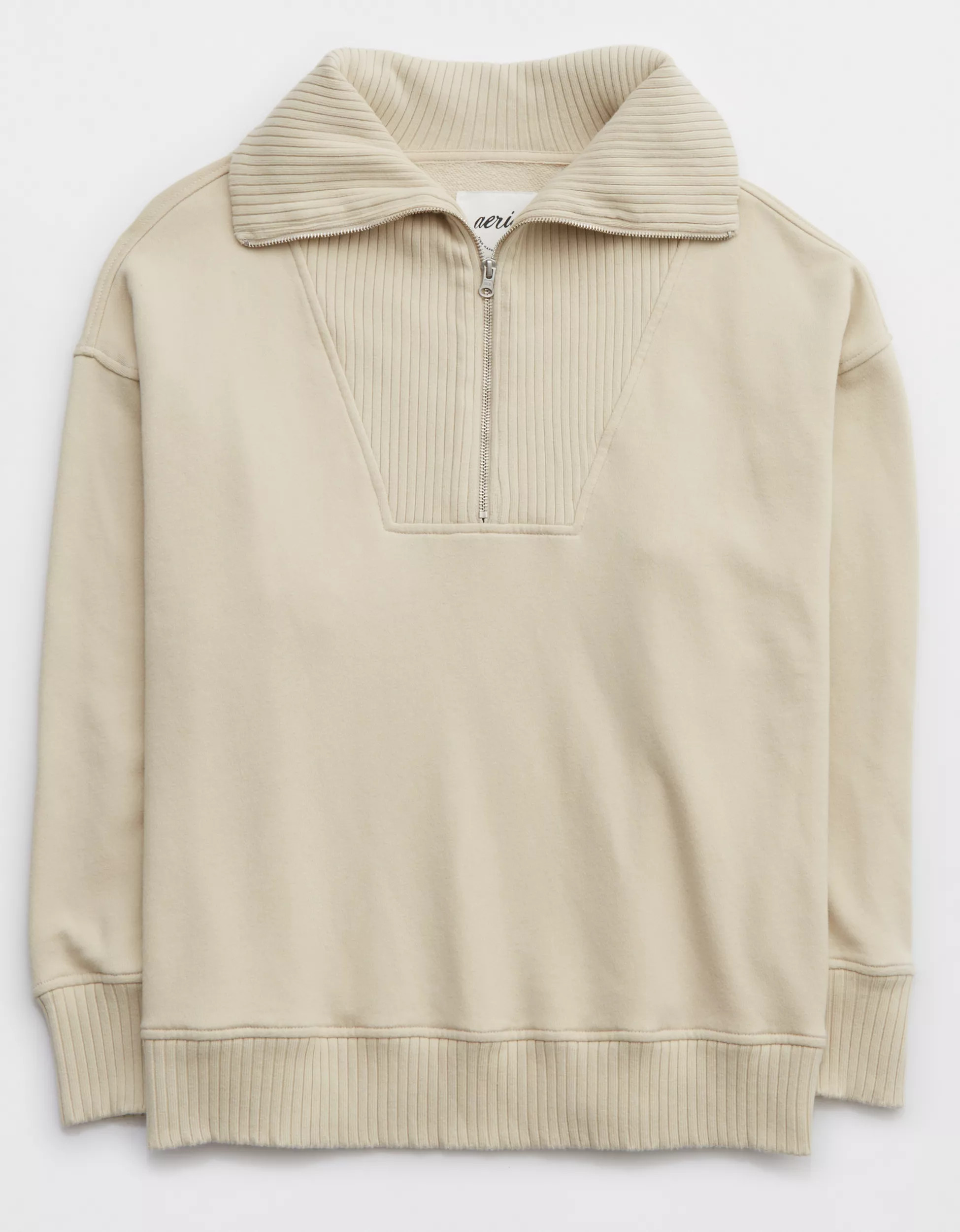 Aerie Down-To-Earth Quarter Zip Sweatshirt | Aerie