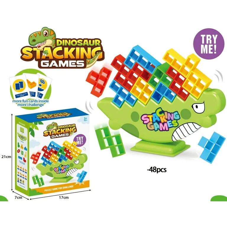 48 Pzas Nuevos Bloques Apilables Stack de Juego de Equilibrio de Tetratorre | Walmart (US)