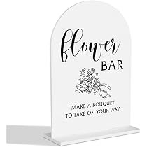 Flower Bar Sign Bloom Bar Sign Make A Bouquet To Take On Your Way Tabke Signs for Wedding Engagement Bridal Shower Ceremony Reception Event Party Acrylic Decor | Amazon (US)