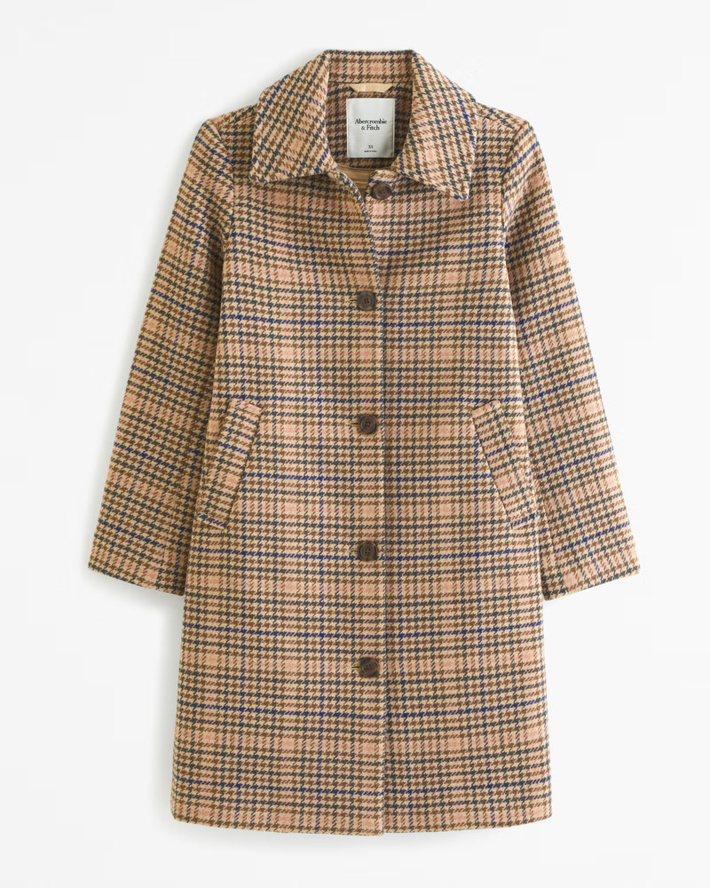 Wool-Blend Mod Coat | Abercrombie & Fitch (US)