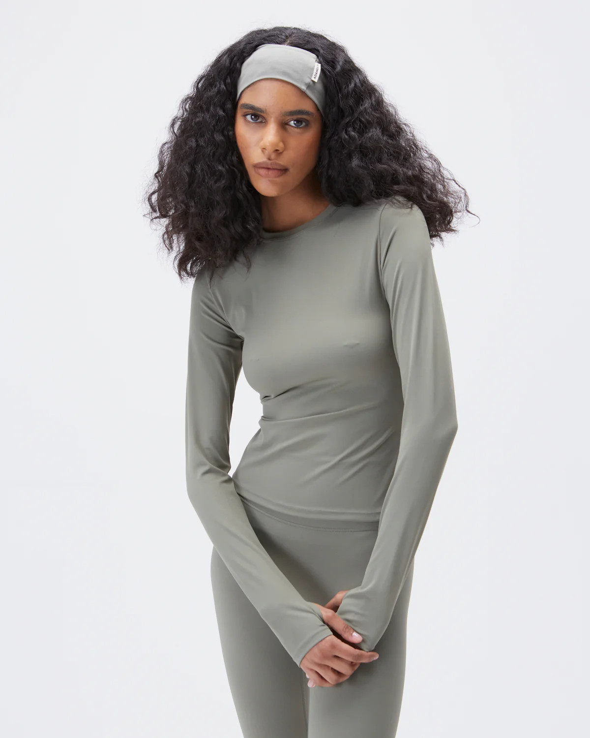 Ultimate Long Sleeve Longline Top - Olive Green | Adanola UK