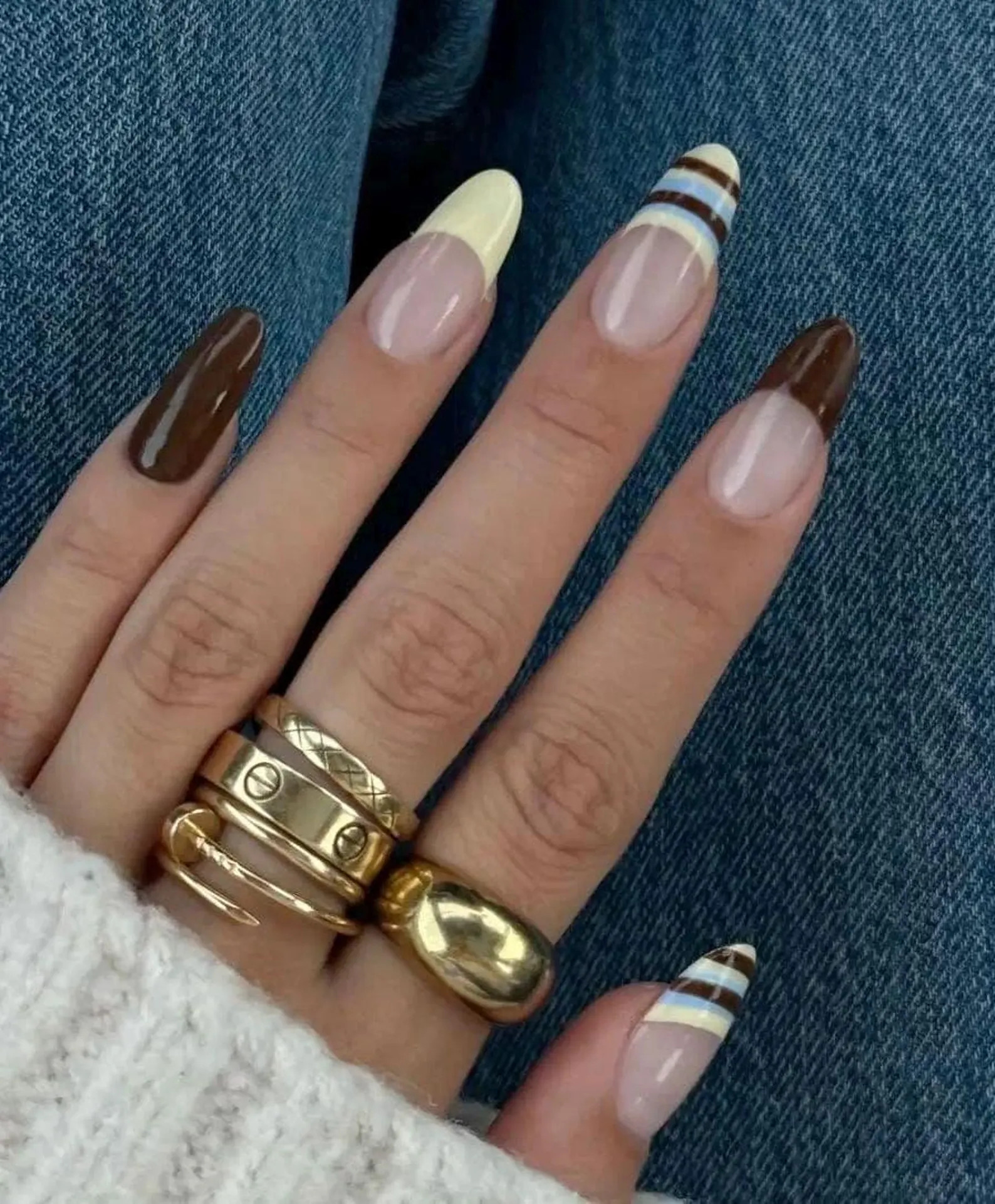 Premium Press On Nails: Custom Salon Quality, Handpainted, Trendy, Press Ons, Fake Nails, Brown, ... | Etsy (Global)