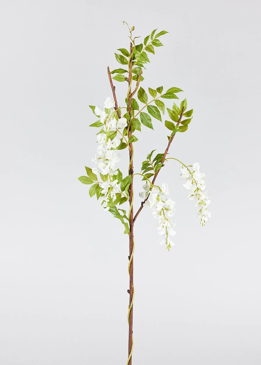 White Wisteria Branch | High-Quality Artificial Flowers at Afloral.com | Afloral