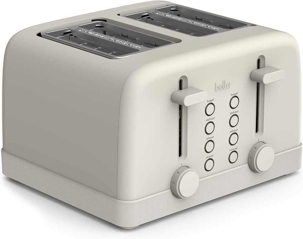 bella 4 Slice Toaster, 6 Setting Shade Control with Reheat & Cancel Buttons, Removable Crumb Tray... | Amazon (US)
