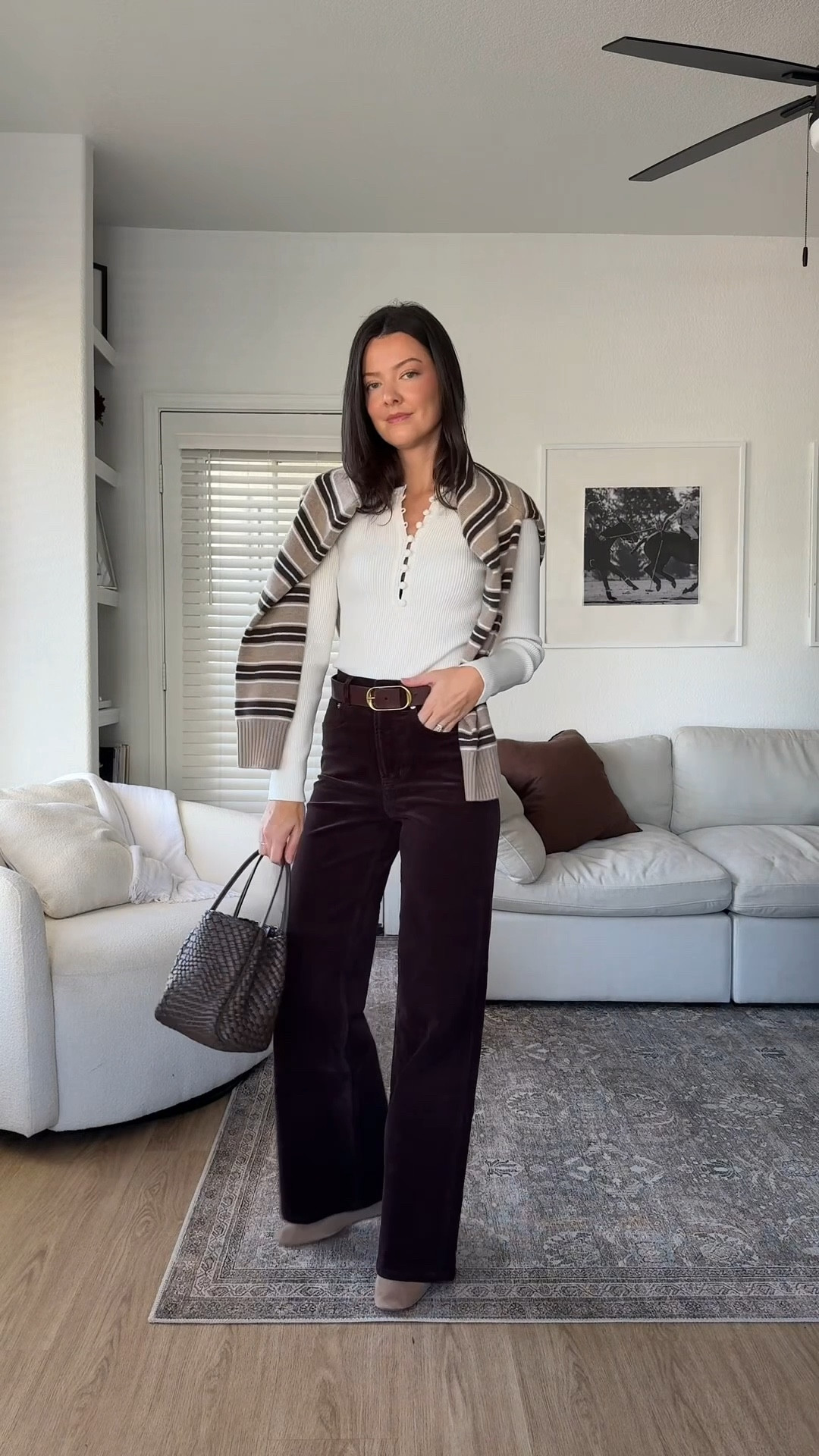 Outfit of the day! I’m 5’7” wearing size medium in the top and sweater and true size 25 in the corduroy pants  

#LTKSeasonal #LTKootd #LTKFindsUnder100