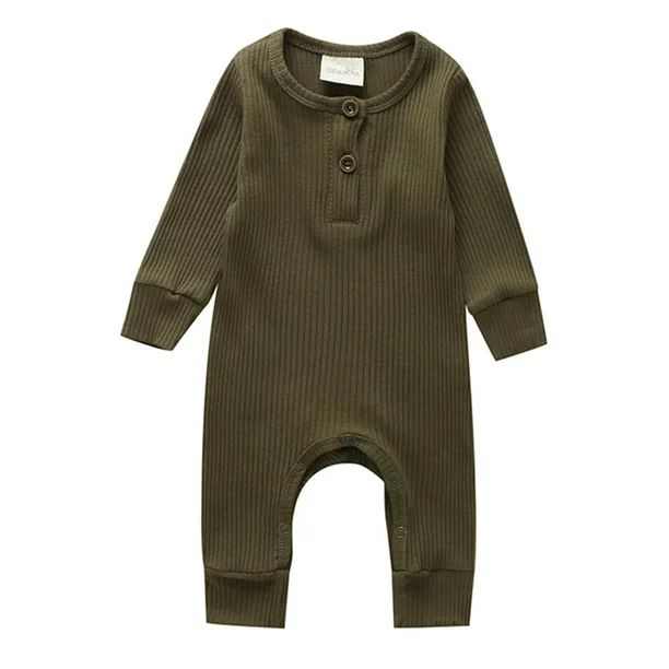 Izhansean Newborn Baby Boy Girl Long Sleeve Knitted Romper Jumpsuit One-Pieces Clothes Dark Green... | Walmart (US)