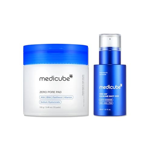 medicube Daily Toner Pads with Exosome 2000 for Pore Care: medicube Zero Pore Pads 2.0 and Zero Exosome Shot 2,000 PPM Spicule Facial Serum | Amazon (US)