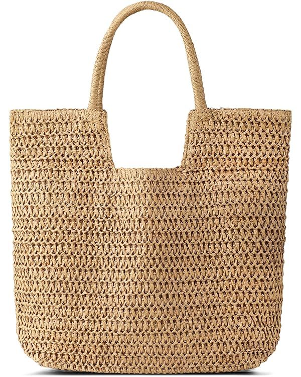 TOBEHIGHER Straw Beach Bags for Women - Summer Woven Tote Bag Shoulder Handbags, Large Beach Bag ... | Amazon (US)