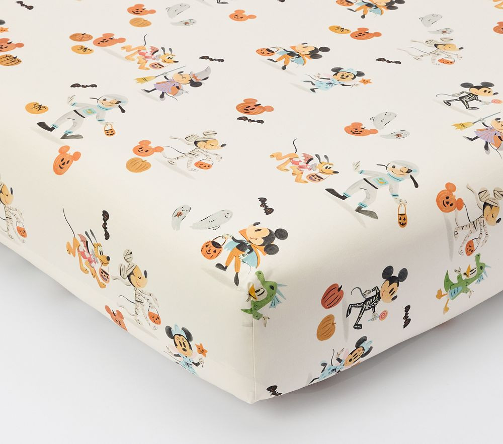 Disney Mickey Mouse and Friends Halloween Organic Crib Fitted Sheet | Pottery Barn Kids