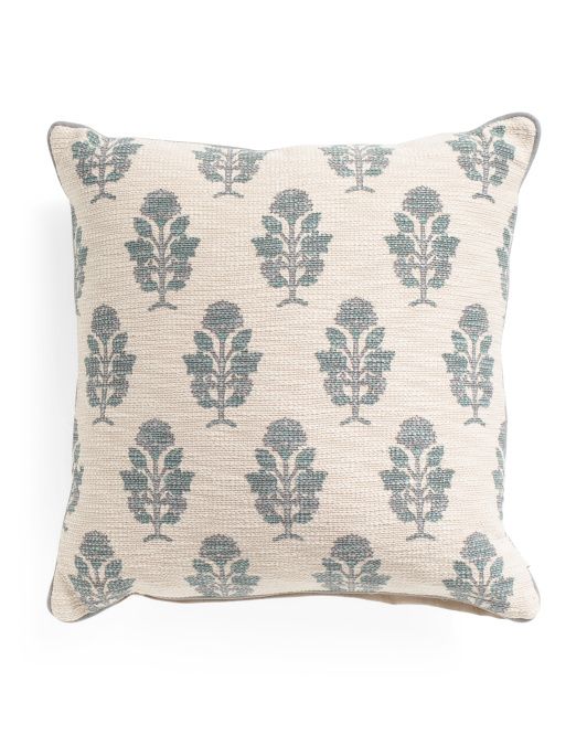 20x20 Linen Blend Block Print Pillow | TJ Maxx