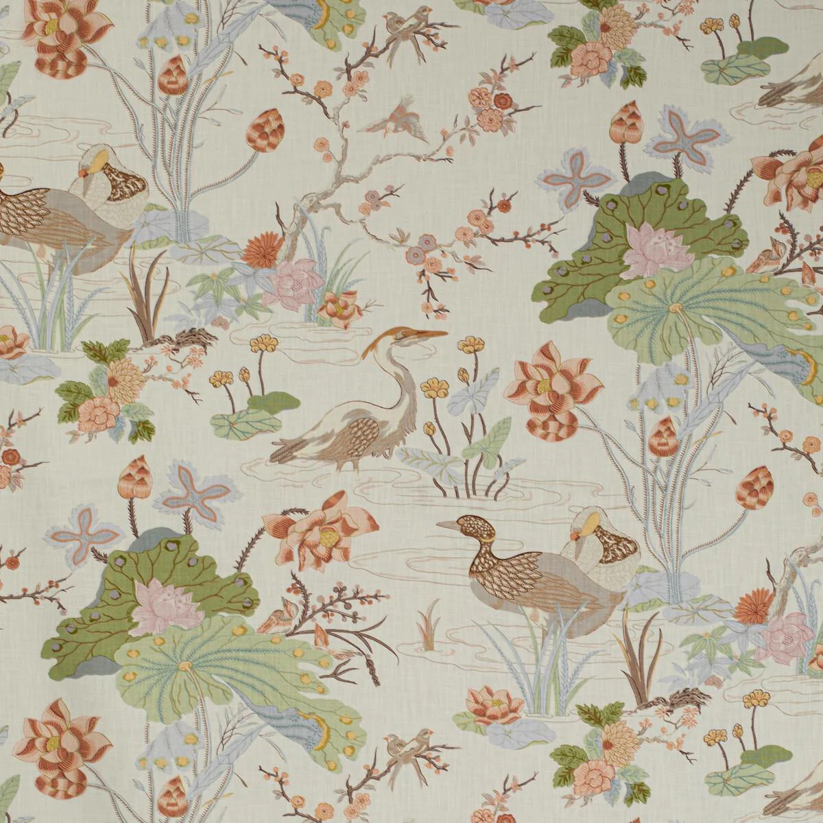 Lee Jofa Luzon Print Apricot Fabric | DecoratorsBest