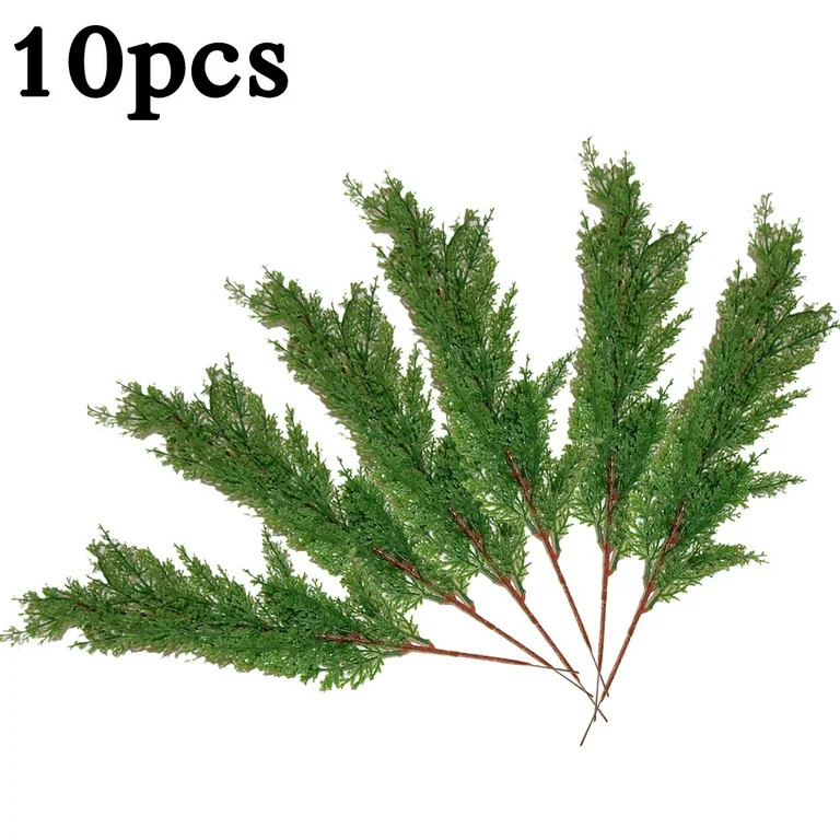 QFEI 10 Packs Artificial Pine Cypress Leaves Branches- Green Plants Greenery Pine Picks for Home,... | Walmart (US)