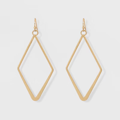 Open Work Diamond Shape Drop Earrings - Universal Thread™ Gold | Target