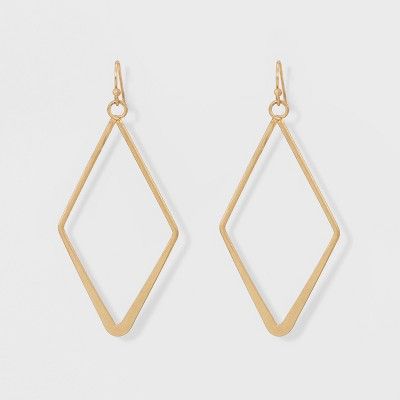 Open Work Diamond Shape Drop Earrings - Universal Thread&#8482; Gold | Target