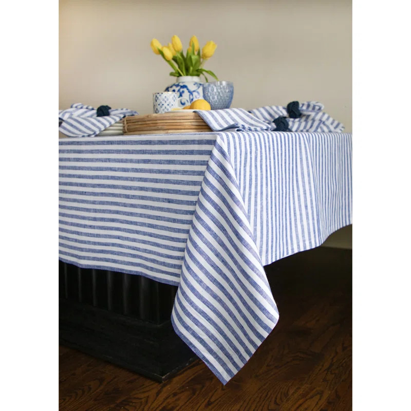 Amalfi Stripe - 100% Pure Linen Tablecloth | Wayfair North America