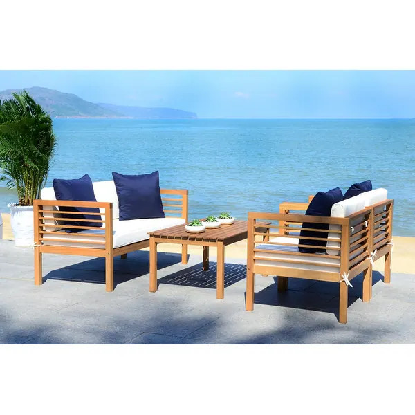 SAFAVIEH Outdoor Living Alda 4-piece Set with Accent Pillows | Bed Bath & Beyond