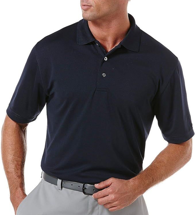 PGA TOUR Men's Airflux Solid Mesh Short Sleeve Golf Polo Shirt (Sizes S-4x) | Amazon (US)
