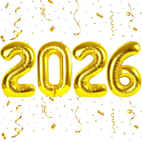 2026 Balloons Gold 2026 Balloon Numbers 16inch Numbers Mylar Foil Balloons for New Year Decorations 2026 Graduation Decorations | Amazon (US)