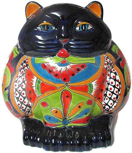 Talavera Pottery Store Fat Cat Planter Small Hand Painted Pot Indoor Outdoor Multi Colored Glazed | Amazon (US)