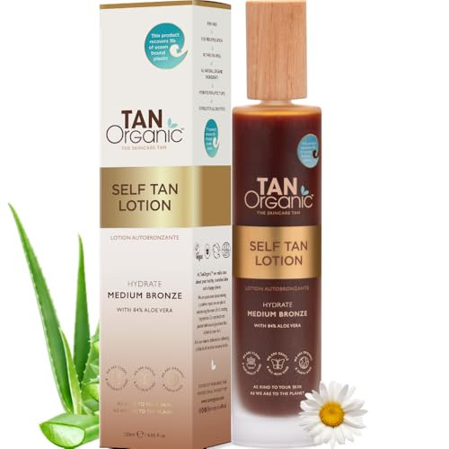 TanOrganic Self Tanning Lotion 100ml | Natural Organic Fake Tan for Face & Body | Vegan Streak-Free Self Tan with Aloe Vera & Argan Oil | Amazon (US)