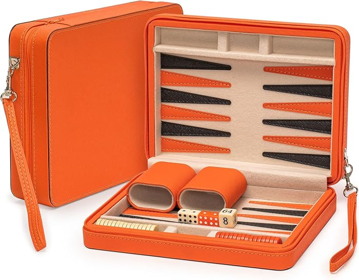 Yellow Mountain Imports Travel Size Backgammon Mini Game Set, Alanya - Magnetic Checkers and 9-in... | Amazon (US)
