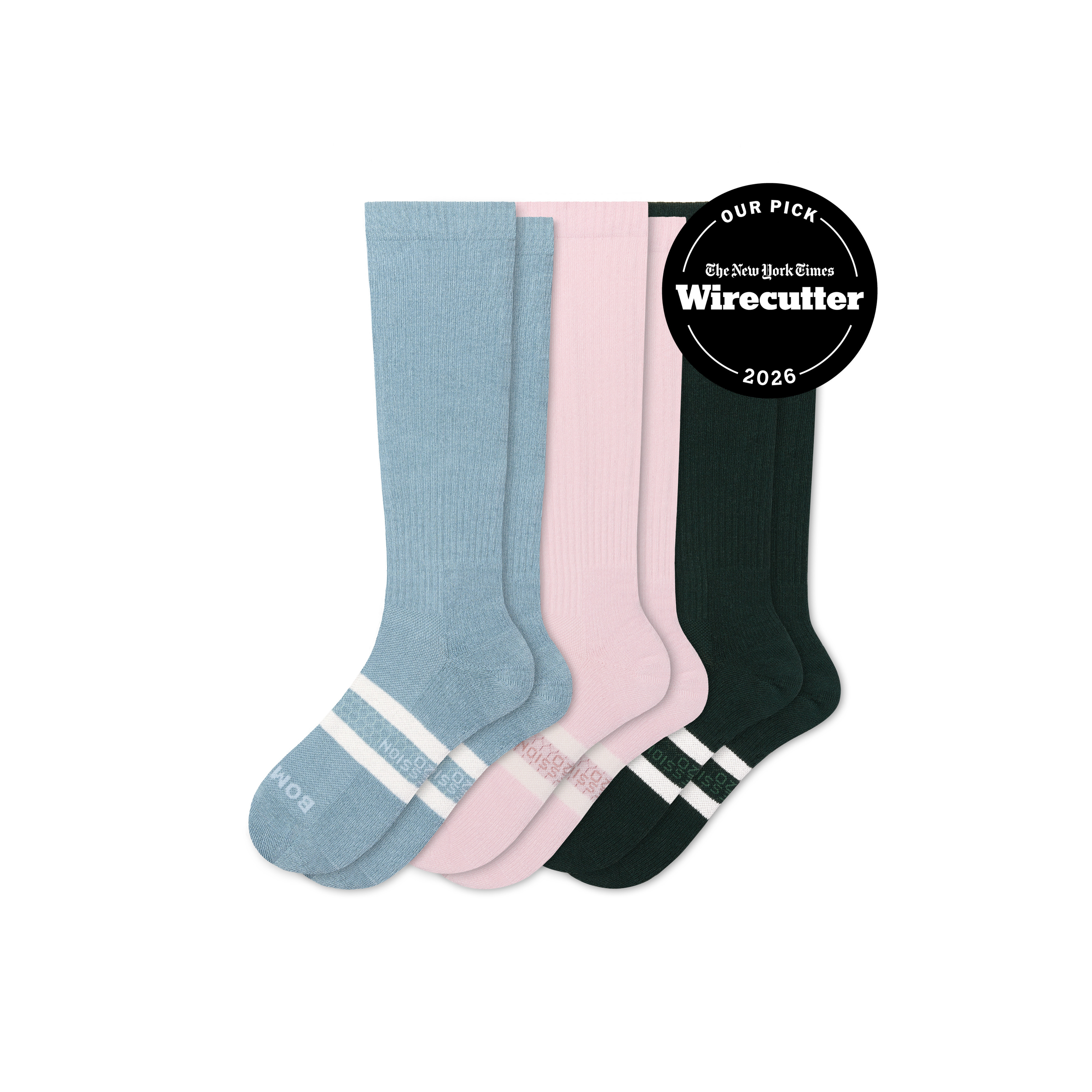Women's Everyday Compression Knee High Sock 3-Pack (15-20mmHg) - Rose Forest Mix - Medium - Cotton Blend - Bombas | Bombas