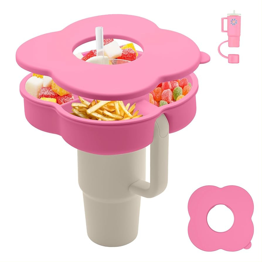 Snack Bowl with Lid for Stanley 40oz Tumbler with Handle, Silicone Reusable Snack Tray Snack Ring... | Amazon (US)