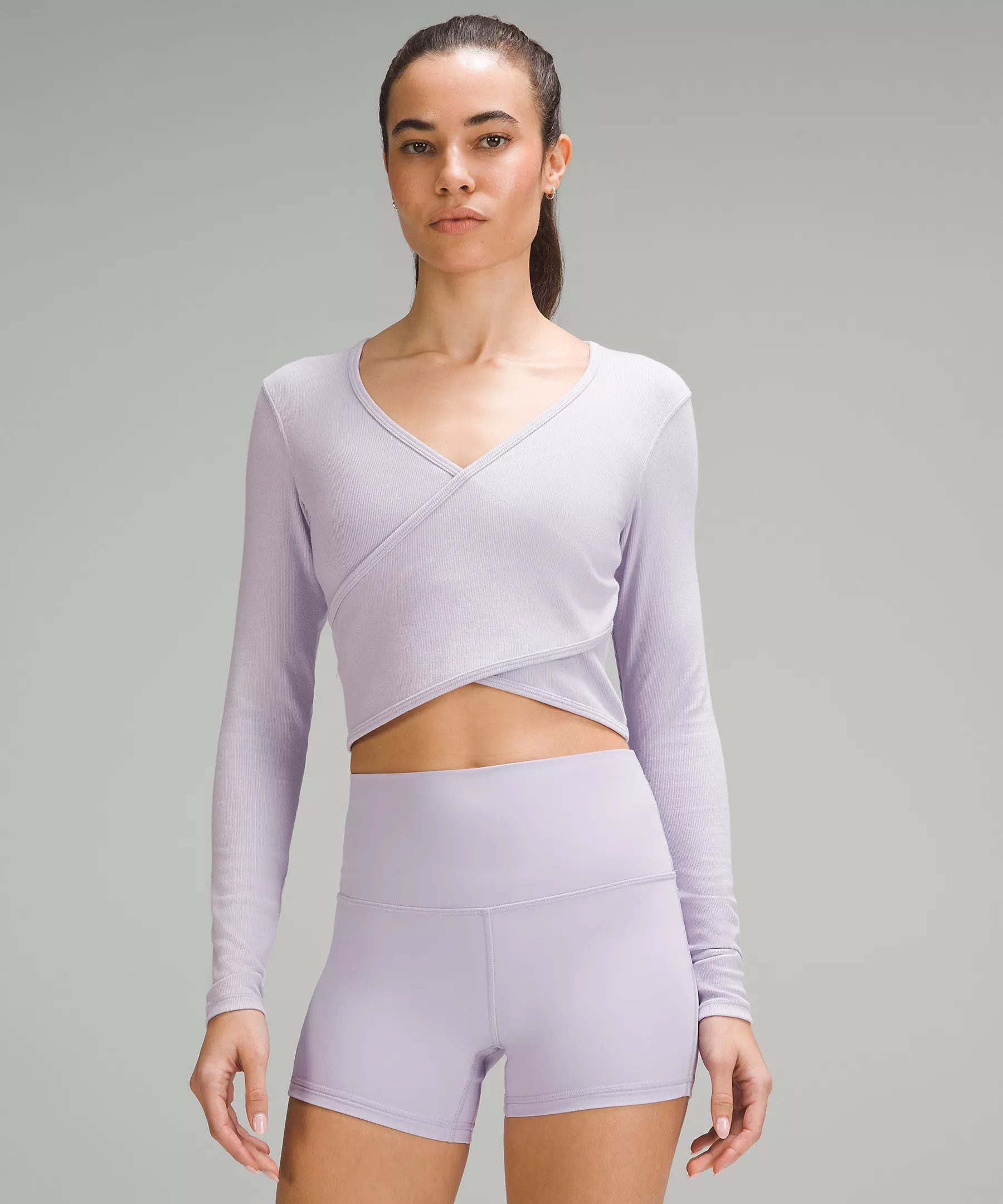 Wrap-Front Ribbed Long-Sleeve Top | Women's Long Sleeve Shirts | lululemon | Lululemon (US)
