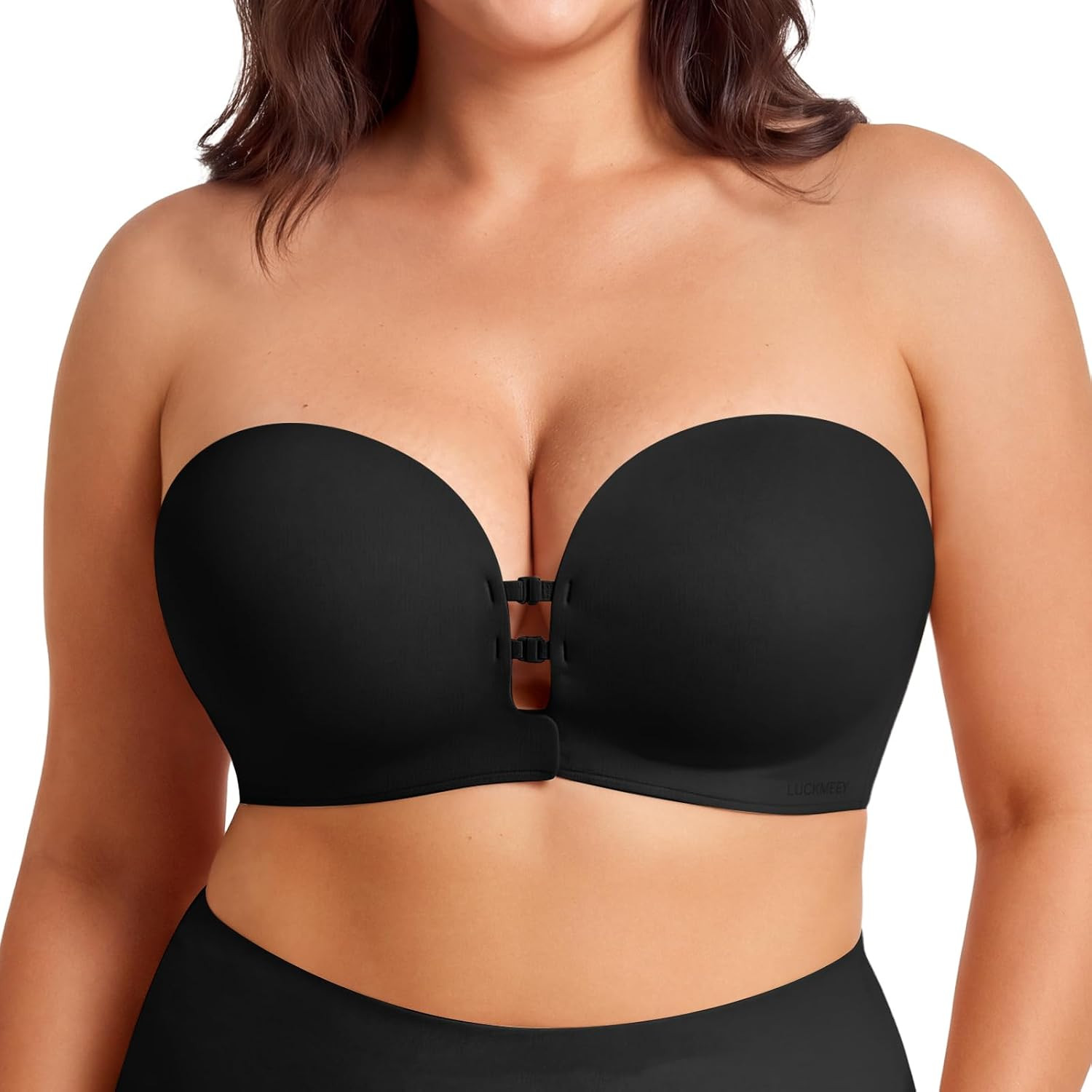 LUCKMEEY Women's Strapless Front Closure Push Up Bra, Non-Slip Removable Straps, Wireless Seamless, A-C Cup | Amazon (US)