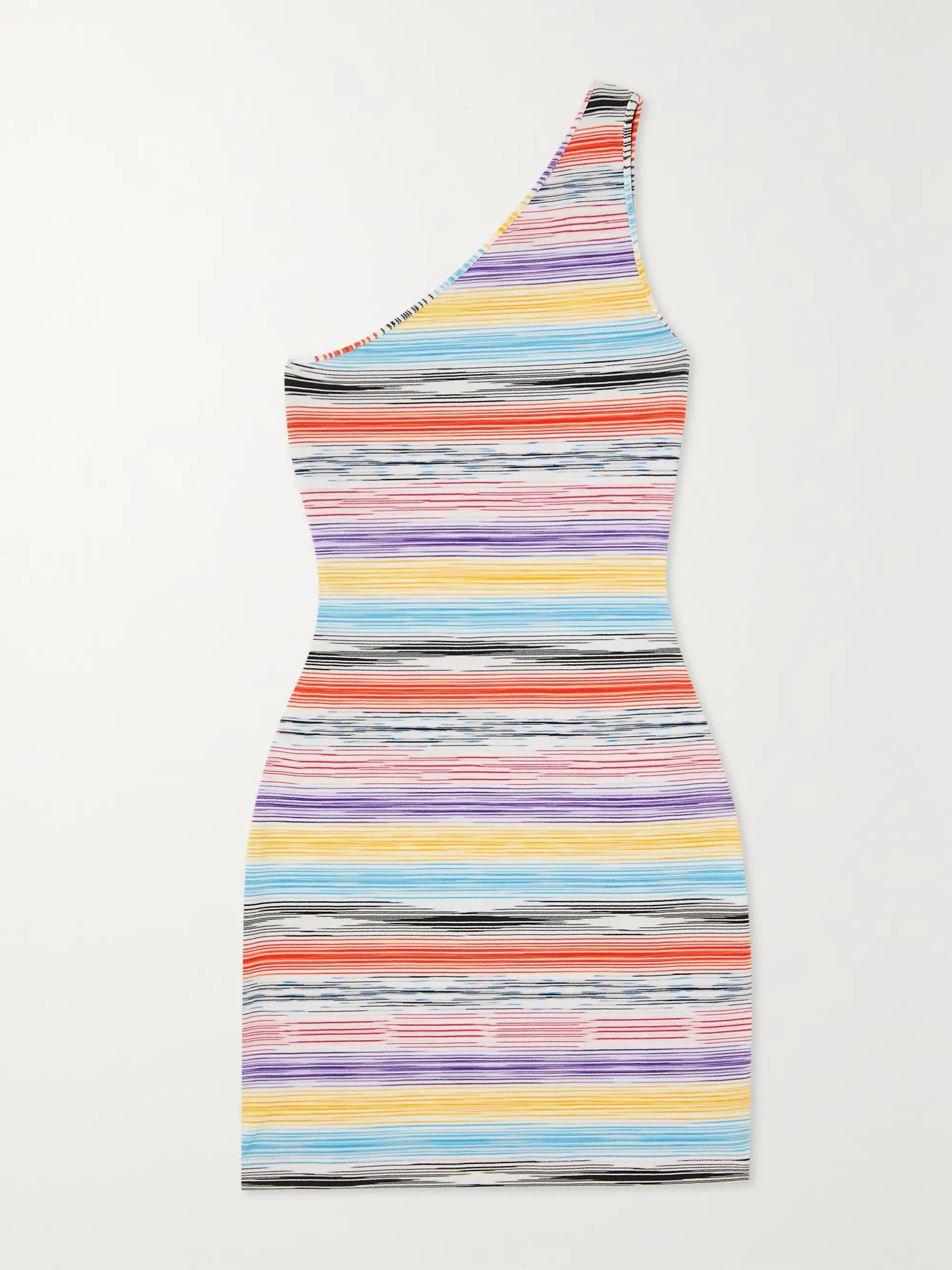 One-shoulder space-dyed knitted mini dress | NET-A-PORTER APAC