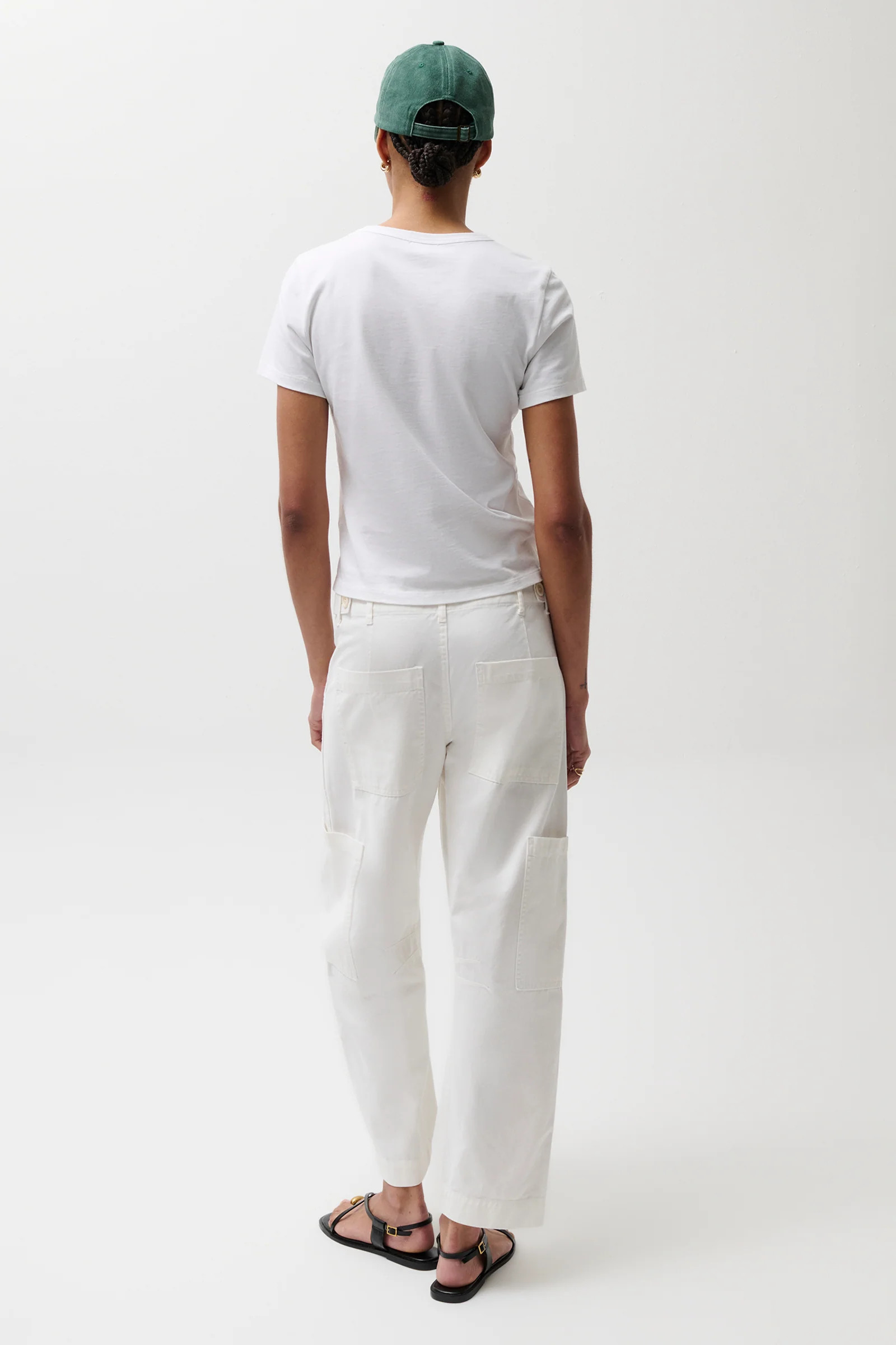 PETITE Sabrina Curved Utility Pants - White | Pistola Denim