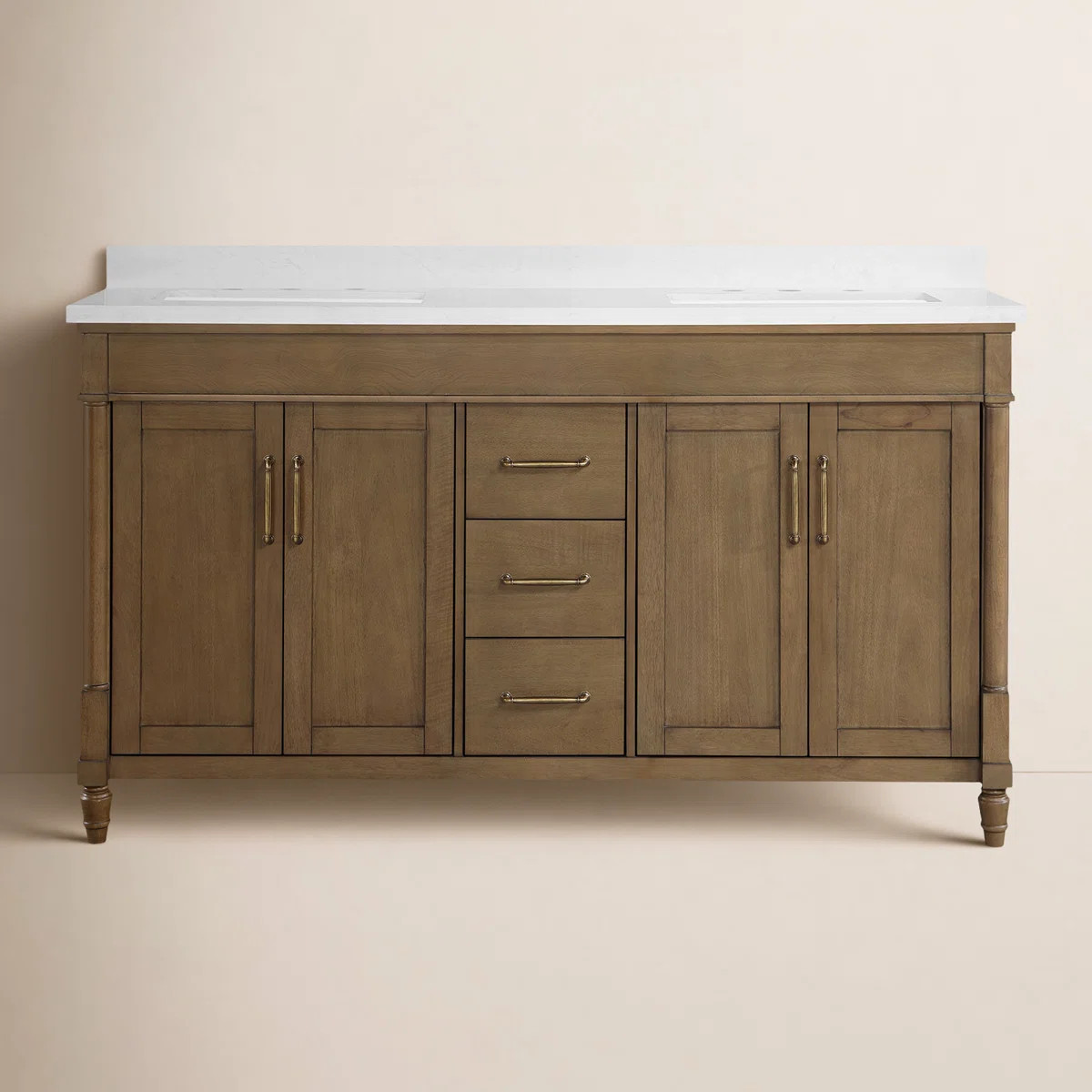 Burdick 60'' Double Bathroom Vanity with Engineered Marble Top | Wayfair North America
