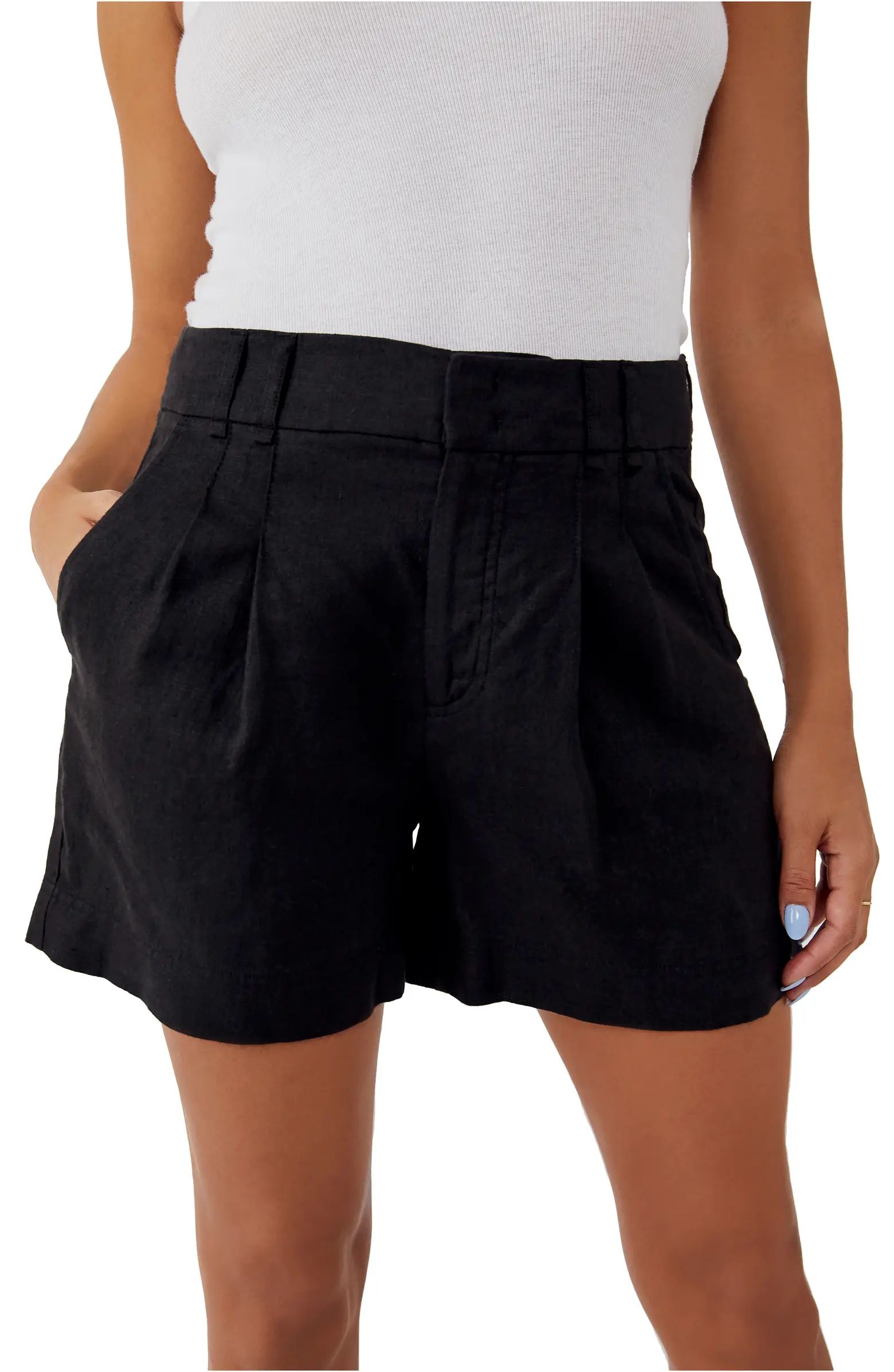 Free People Chelsea High Waist Linen Shorts | Nordstrom | Nordstrom