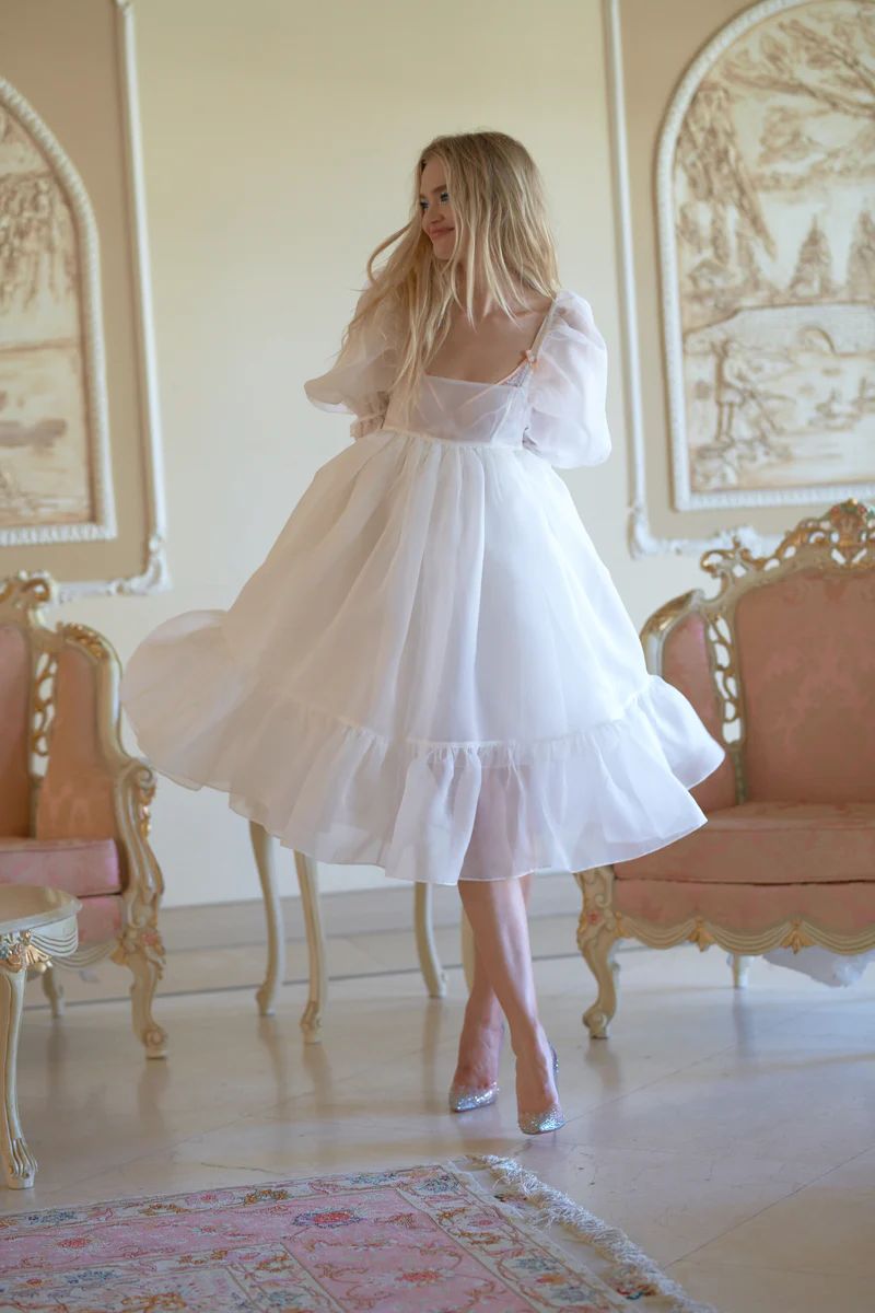 The Ivory French Puff Dress | Selkie Collection