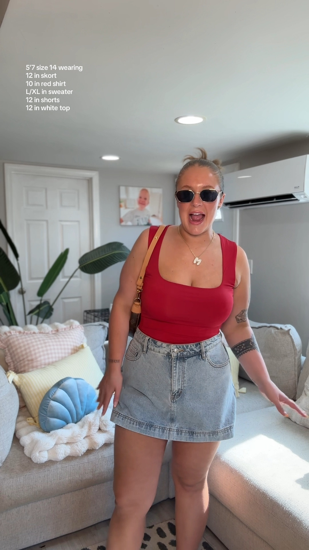 Midsize Princess Polly Haul
I’m 5’7 size 12/14 36G wearing:
10 in the red top 
12 in the skort
L/xl in the sweater 
12 in the shorts 
12 in the white topp

#LTKMidsize