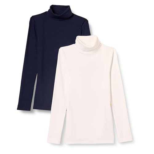 Amazon Essentials Women's Slim-fit Long-Sleeved Knitted Rib Turtleneck Top for Layering (Available in Plus Size), Pack of 2, Navy/White, XXL | Amazon (UK)