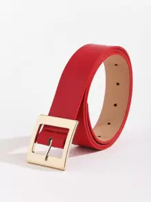 1pc Women Plus Size Geometric Street Style Y2K Black, White, Red Leopard Print Mirrored Square Bu... | SHEIN