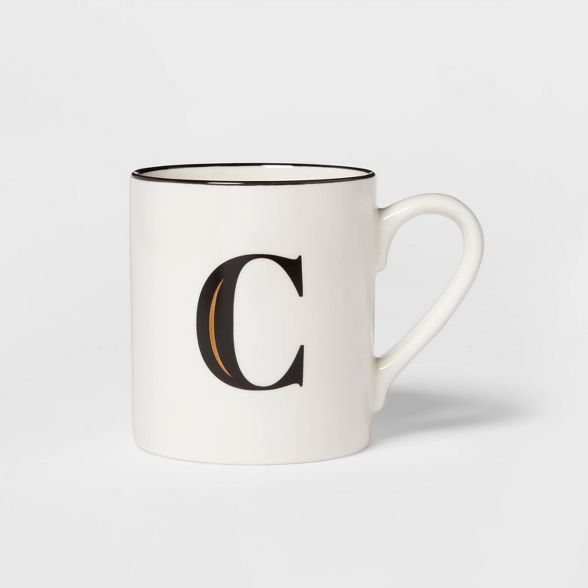 16oz Stoneware Monogram C Mug White - Threshold™ | Target