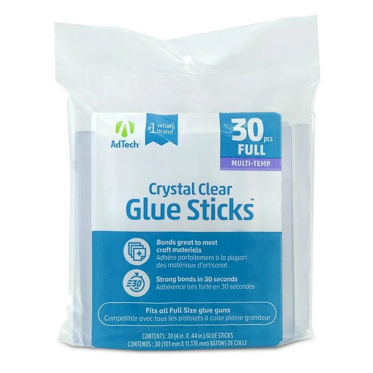 AdTech Full-Size 4" Multi-Temp Hot Glue Sticks, 30 Count | Walmart (US)