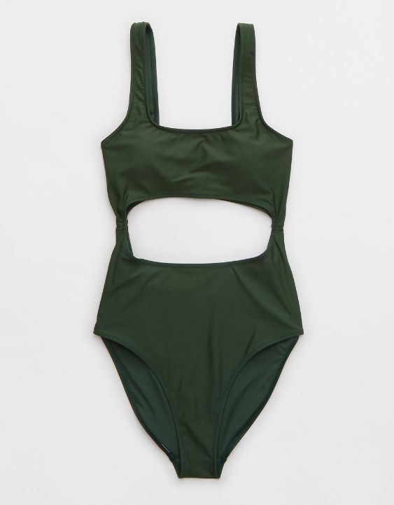 Aerie Cut Out Scoop One Piece Swimsuit | American Eagle Outfitters (US & CA)