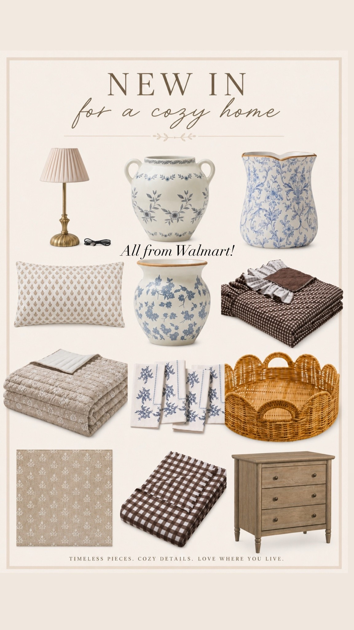I can’t believe this home decor is from Walmart! Love the blue and white vases and the gingham bedding

#LTKHome #LTKSaleAlert