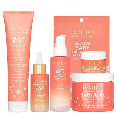 Pacifica Glow Baby Complete Skincare Set – 6 Piece Vitamin C Brightening Collection (Face Wash,... | Amazon (US)