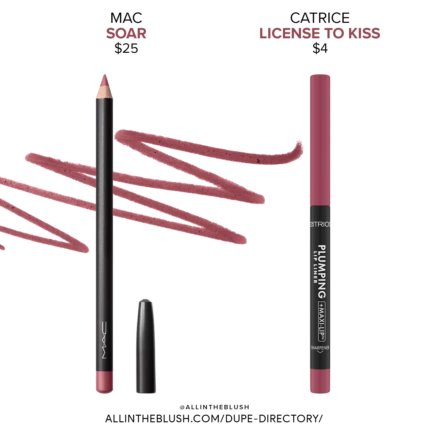 Affordable alternative for MAC ‘Soar’ Lip Pencil: Catrice ‘License to Kiss’ Lip Pencil (swipe for swatch comparisons)

#LTKBeauty #LTKSaleAlert #LTKgrwm